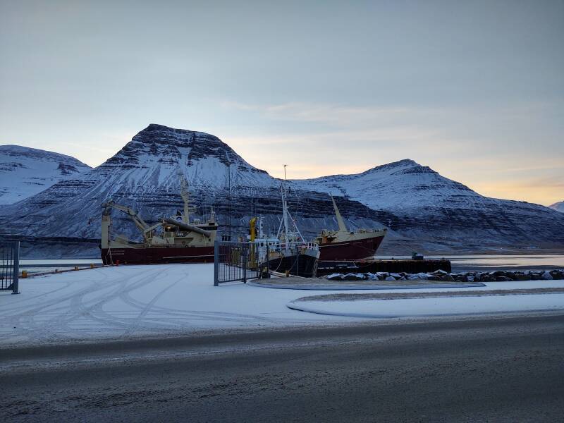 Fishing ship in Reyðarfjörður town.