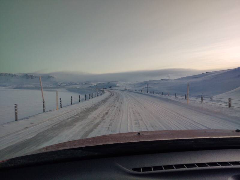 Road 93 from Egilsstaðir to Seyðisfjörður.