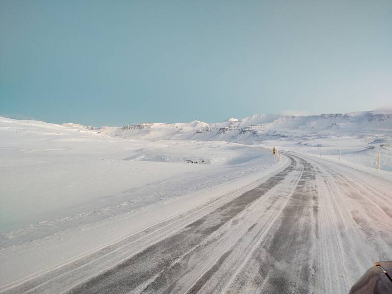 Road 93 from Egilsstaðir to Seyðisfjörður.