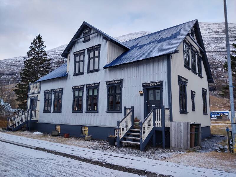 Colorful guesthouse in Seyðisfjörður.