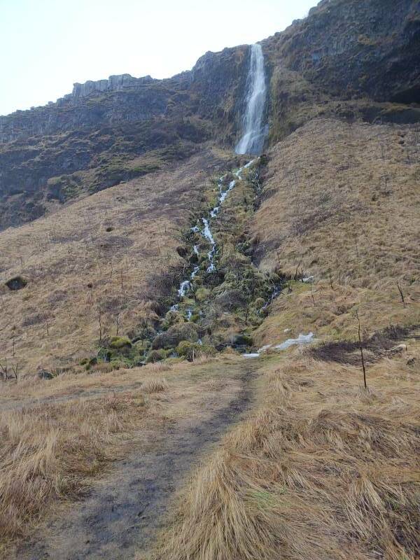 Smaller waterfalls to the north of the main Seljalandsfoss waterfall in southern Iceland.