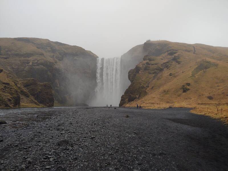 Skogafoss waterfall along Highway #1, the Ring Road, in southern Iceland.