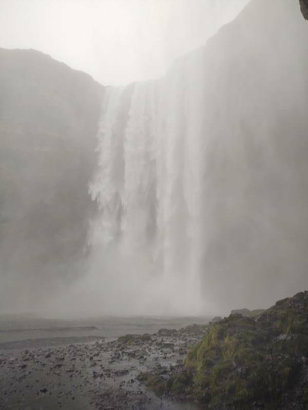 Skogafoss waterfall along Highway #1, the Ring Road, in southern Iceland.