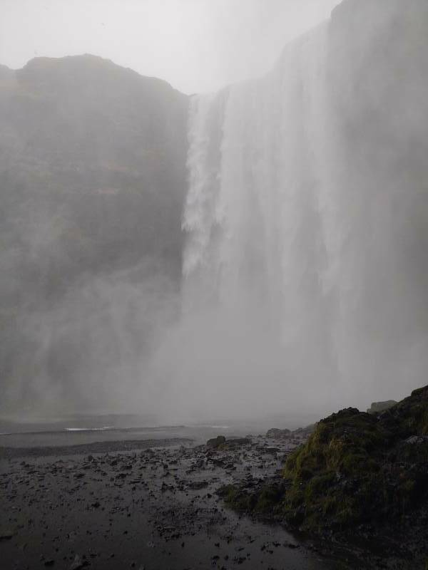 Skogafoss waterfall along Highway #1, the Ring Road, in southern Iceland.