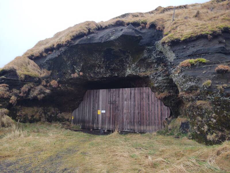 Steinahellir Cave along Highway #1, the Ring Road, in southern Iceland.