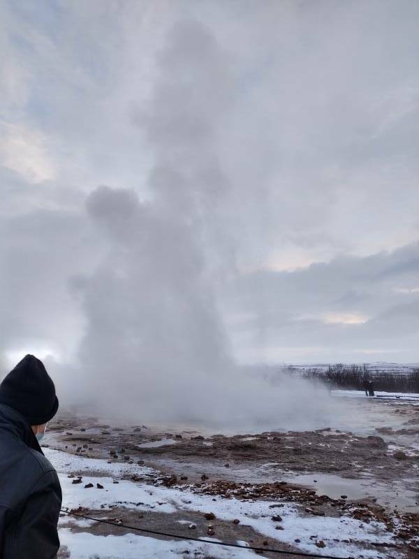 Strokkur, the most active of the thermal features at the Geysir site.