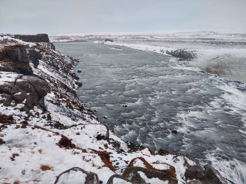 Gullfoss waterfall in southwestern Iceland.