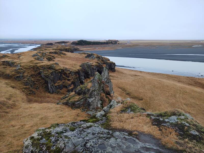 View northeast from Eskey viewpoint along the Ring Road north of Hali in Iceland.
