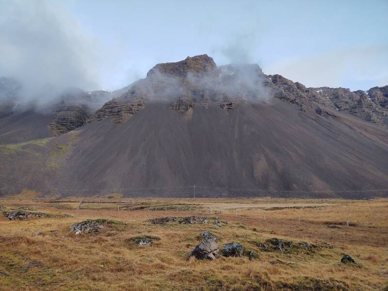 Mountains along Highway 1 north of Höfn.