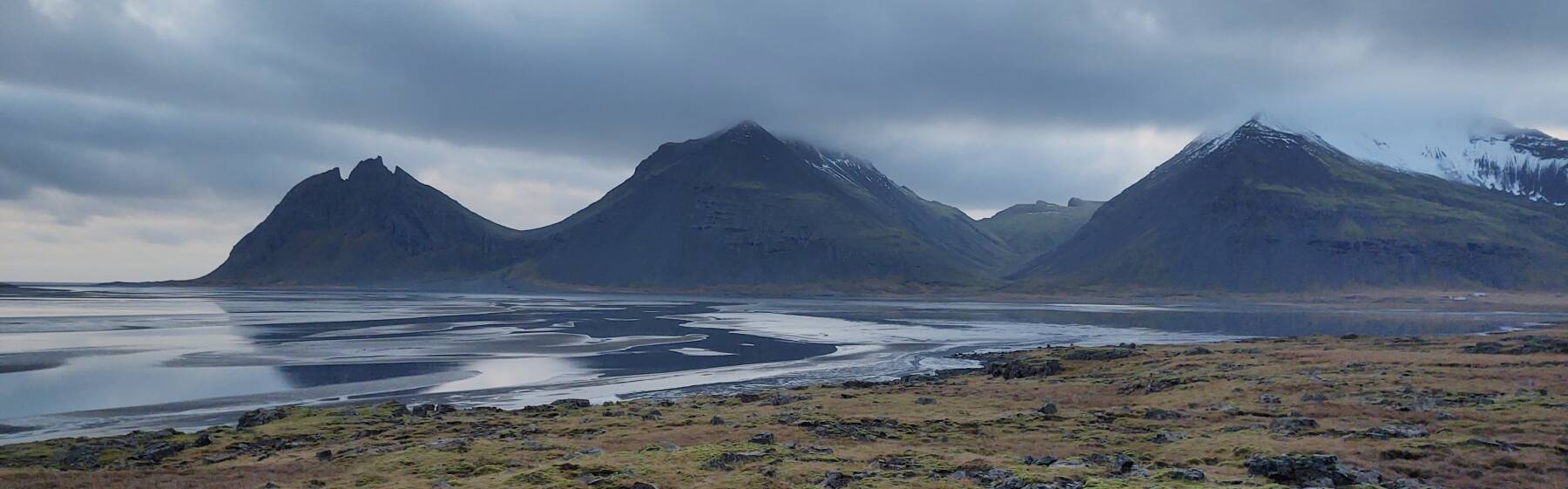 Driving Highway 1, the Ring Road through the Eastfjords region in northeastern Iceland.