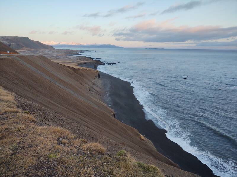 Monolith on black sand beach between Hvalnes and Álftafjörður.