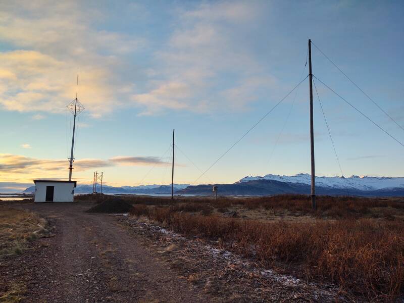 Maritime HF antennas at Djúpivogur.