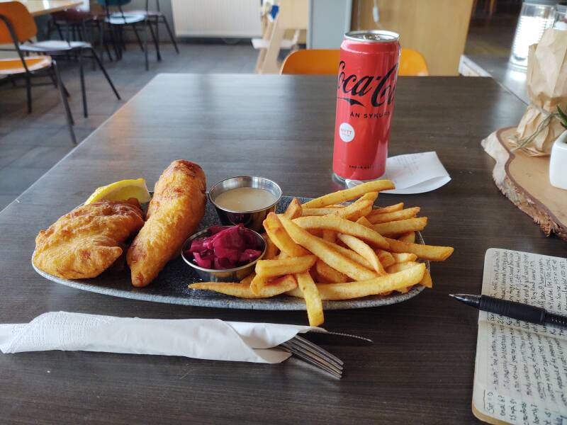 Fish and chips at Djúpivogur.