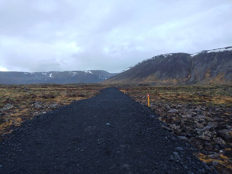 Approaching Fagradalsfjall volcano from the road.