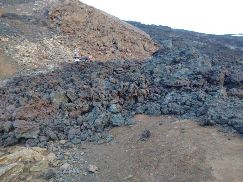 The edge of the lava flow at Fagradalsfjall volcano.