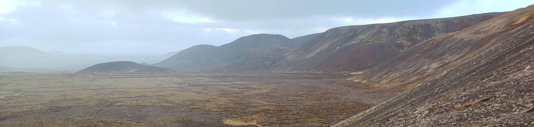 Terrain near Fagradalsfjall volcano in southwestern Iceland.