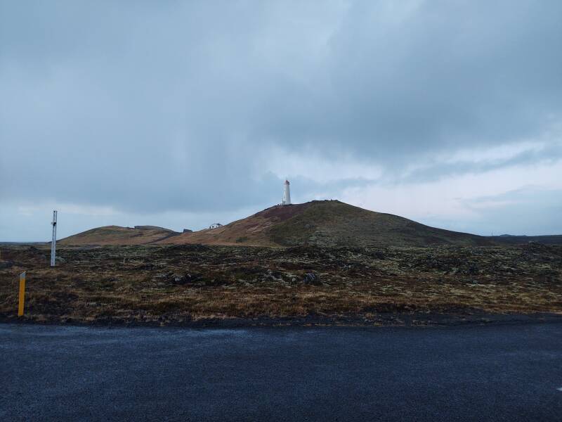 Reykjanes Lighthouse near the Gunnuhver hot springs.
