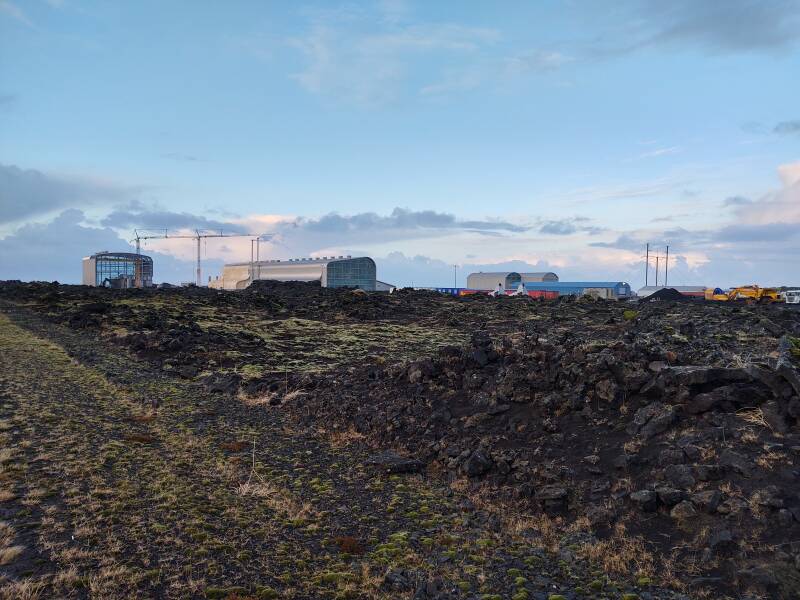 Reykjanesvirkjun thermal and electrical power plant near the Gunnuhver hot springs.