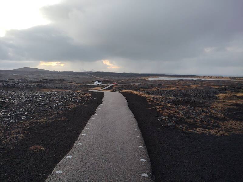 Looking toward Gunnuhver hot springs from the bridge between the North American and Eurasian plates.