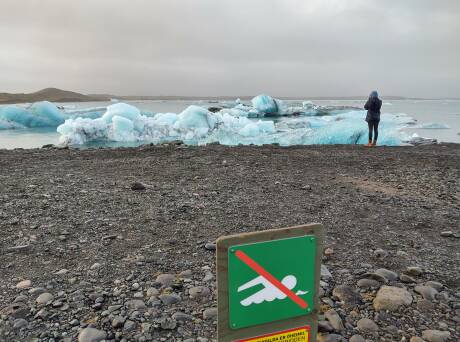 Glacier Lagoon near Hali in Iceland.
