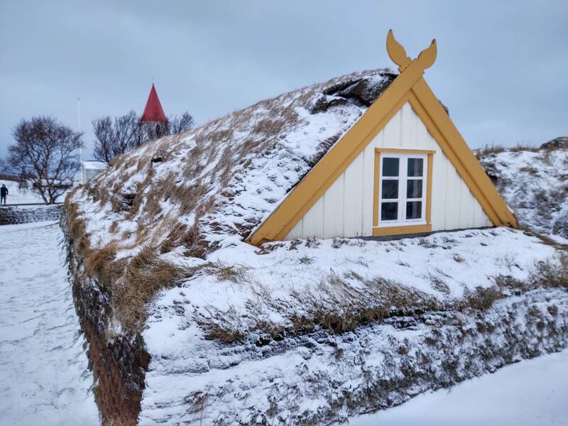 Turf farm home complex at Glaumbær along Highway 75 south of Sauðárkrókur.