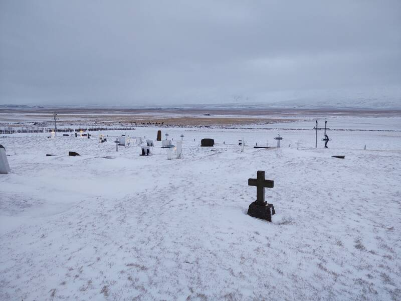 Cemetery at church at Glaumbær along Highway 75 south of Sauðárkrókur.