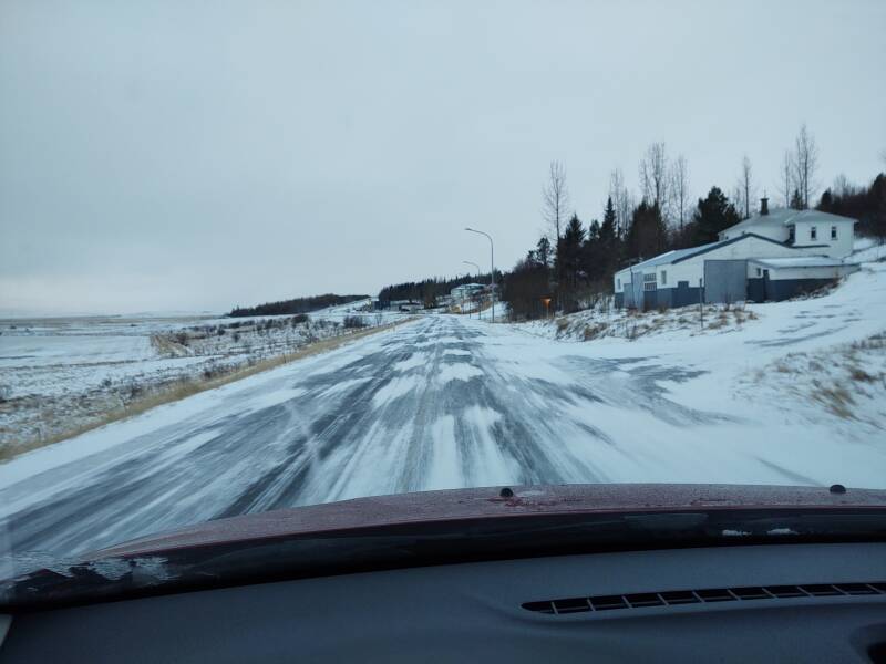 On Highway 75 rejoining Highway 1 at Varmahlíð, south of Sauðárkrókur.