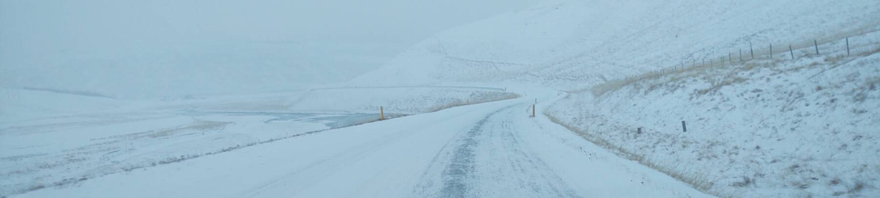 Snowy conditions on the Ring Road.