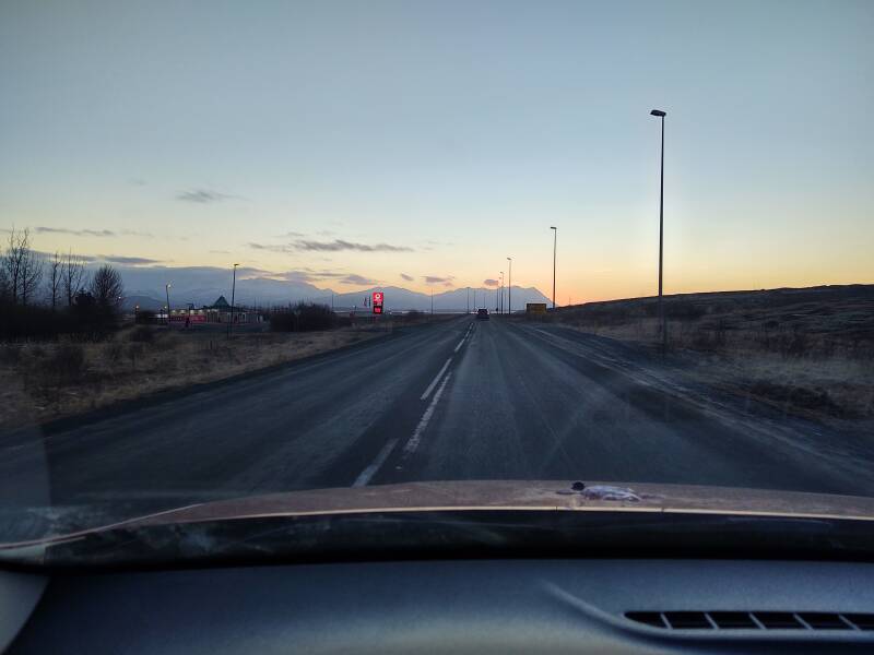 Gas stations begin to have grills again as we near Reykjavík.