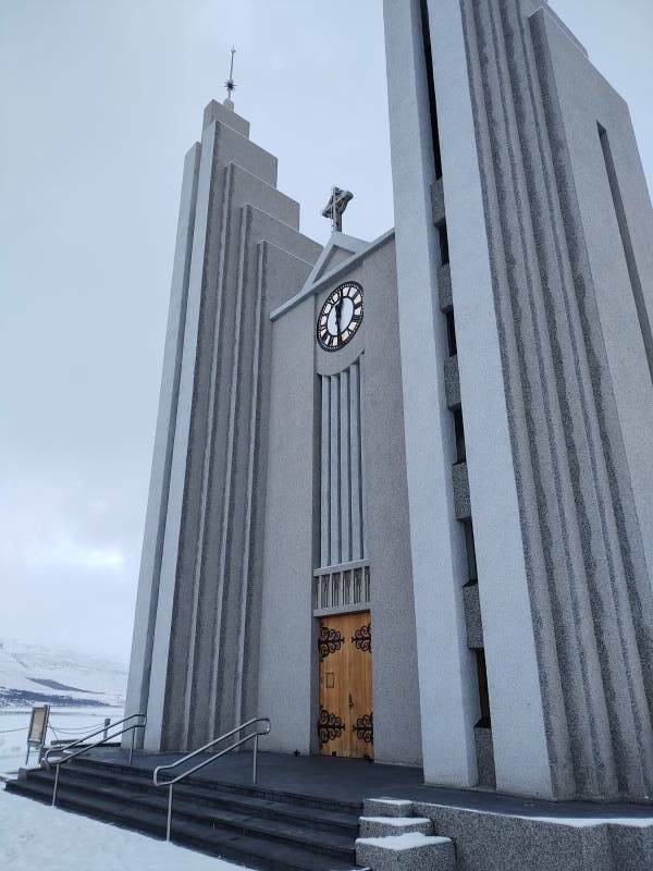Akureyrarkirkja in Akureyri.