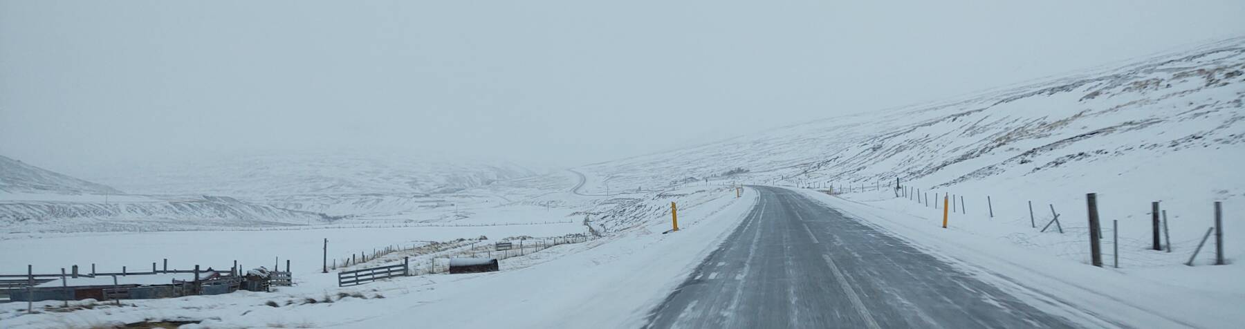 Driving Highway 1, the Ring Road, across the interior of northern Iceland.