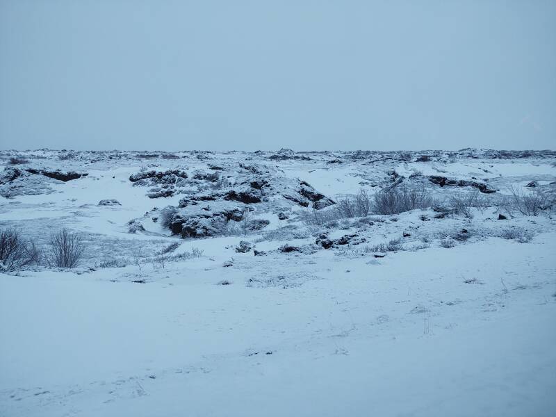 Volcanic formations along Highway 1 between Egilsstaðir and Akureyri.