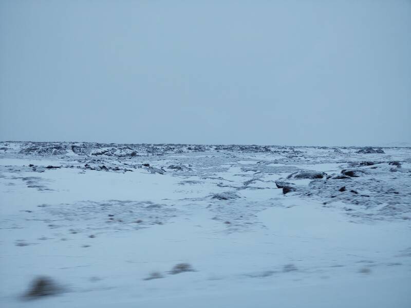 Volcanic formations along Highway 1 between Egilsstaðir and Akureyri.