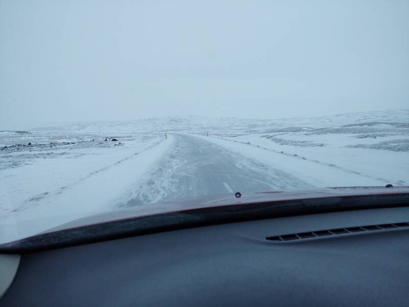 Volcanic formations along Highway 1 between Egilsstaðir and Akureyri.