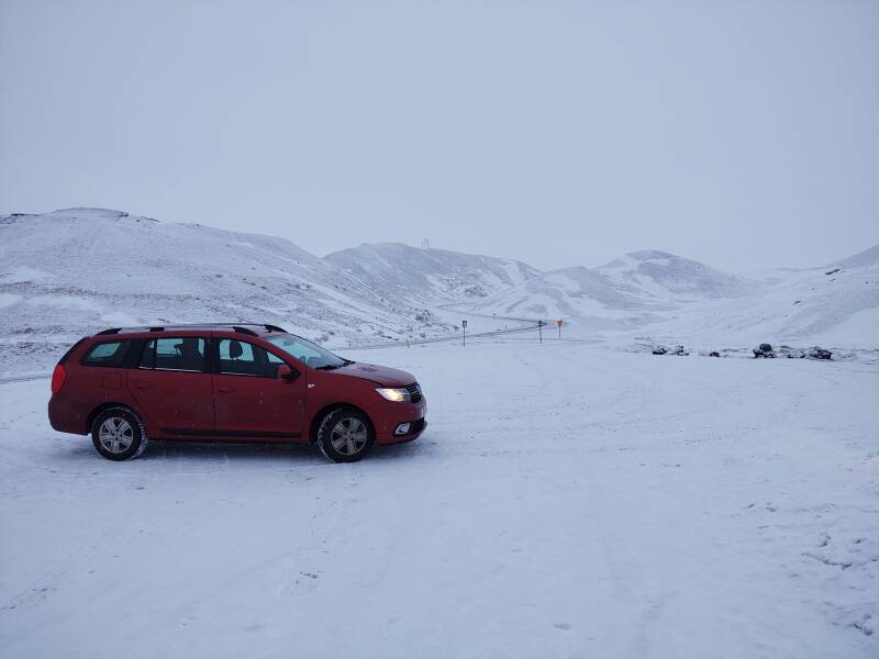 Geothermal springs around Mývatn along Highway 1 between Egilsstaðir and Akureyri.