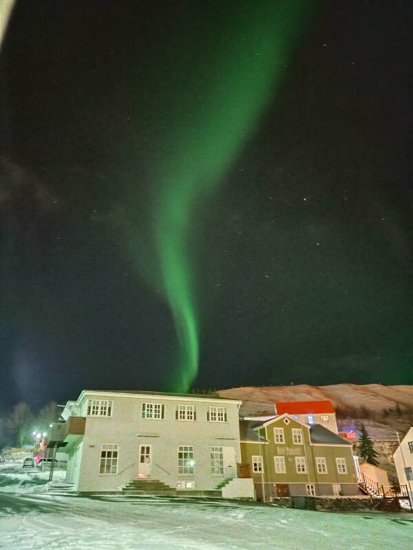 Aurora over Sauðárkrókur.