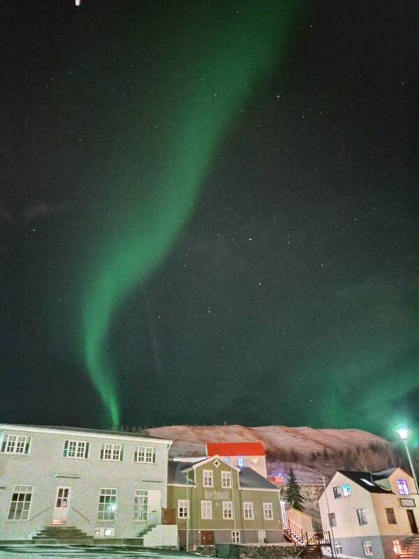 Aurora over Sauðárkrókur.