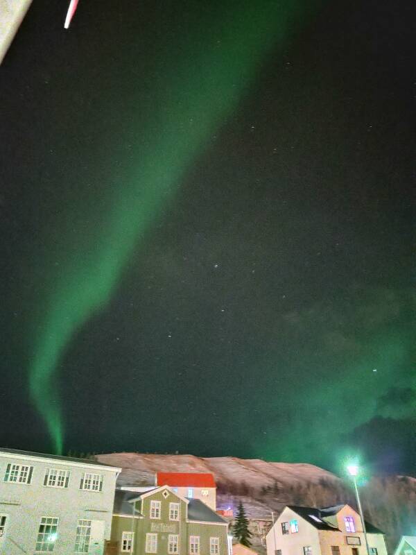 Aurora over Sauðárkrókur.