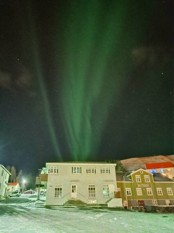 Aurora over Sauðárkrókur.