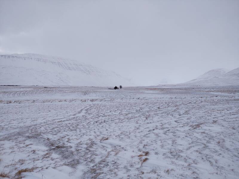 Grafarkirkja, purportedly the oldest turf church in Iceland.