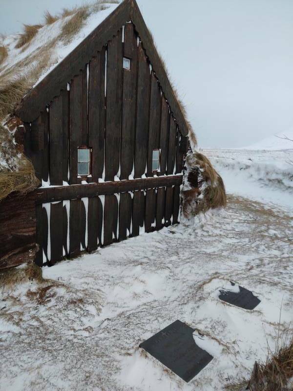 Grafarkirkja, purportedly the oldest turf church in Iceland.