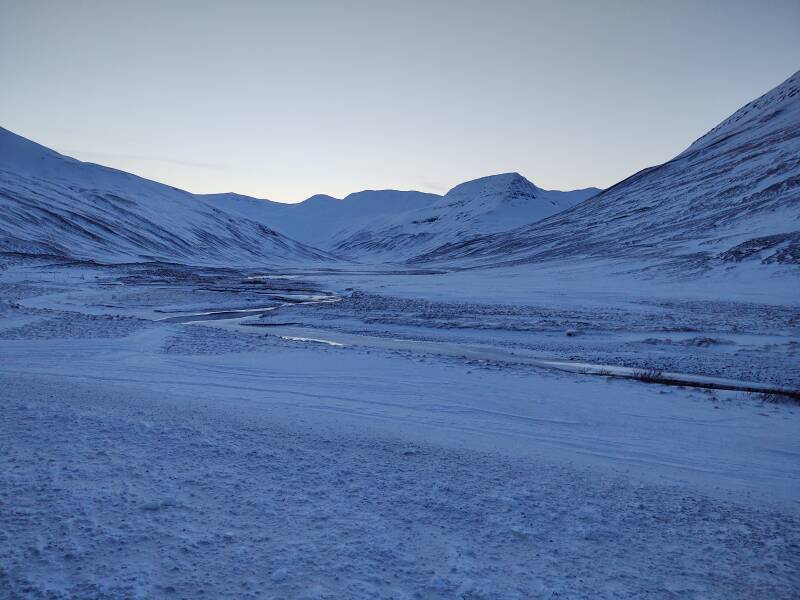 View south up Héðinsfjörður Fjord.