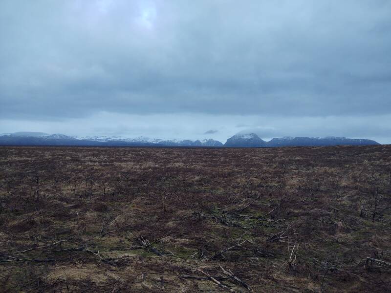 Volcanic massif north of the Ring Road in Iceland.