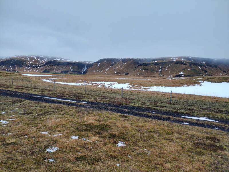 Waterfalls along the Ring Road in Iceland.