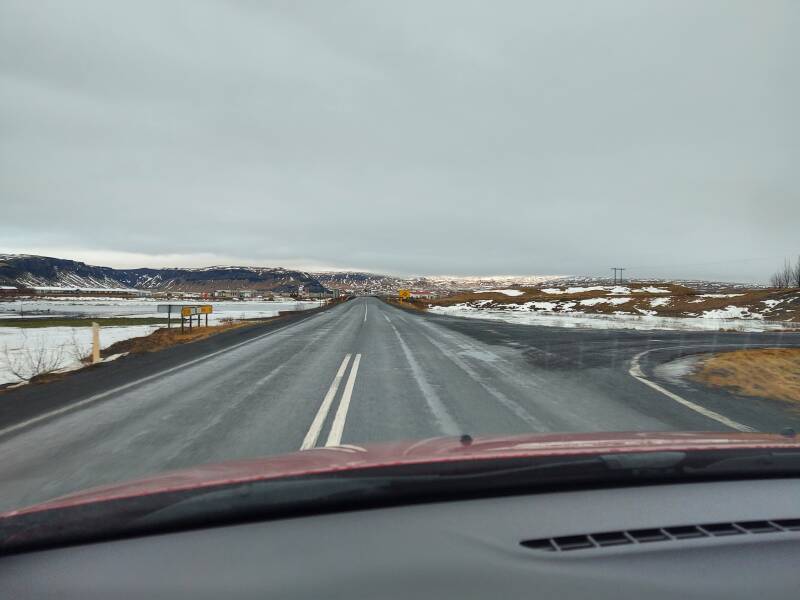 The village of Kirkjubæjarklaustur along the Ring Road in Iceland.