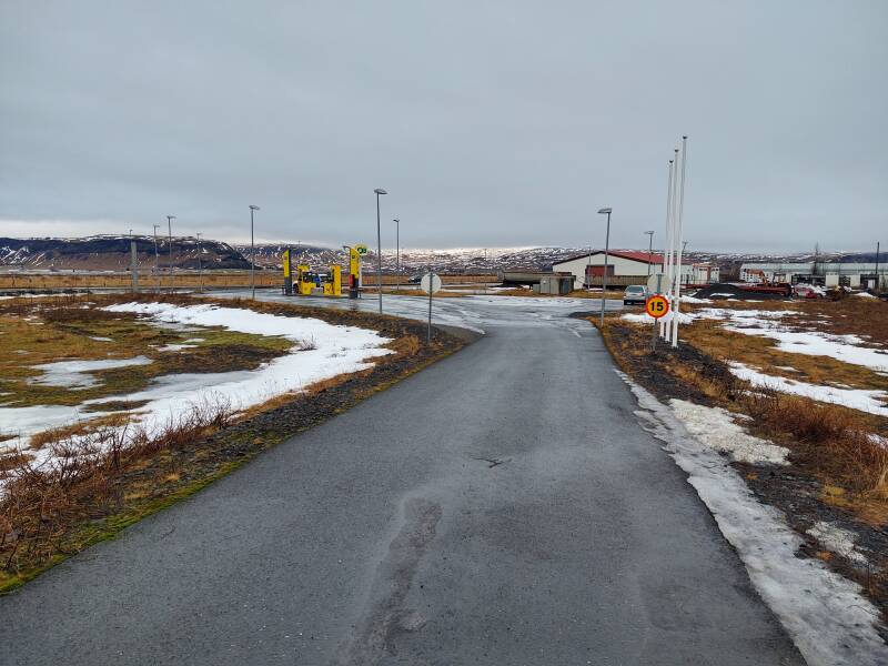 Services in the village of Kirkjubæjarklaustur along the Ring Road in Iceland.