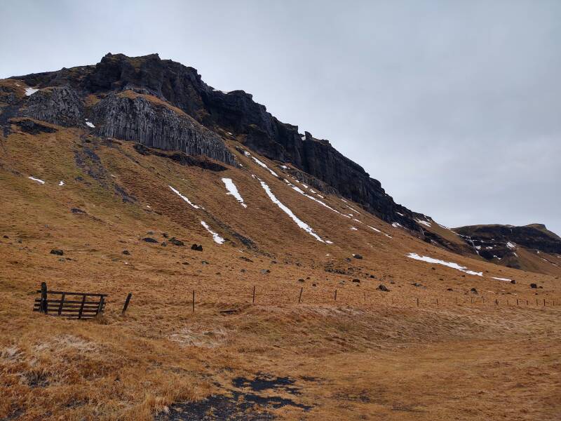 Basalt formations along the Ring Road in Iceland.