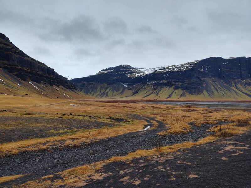 View across the Skeiðarársandur glacial outflow on the Ring Road in Iceland.