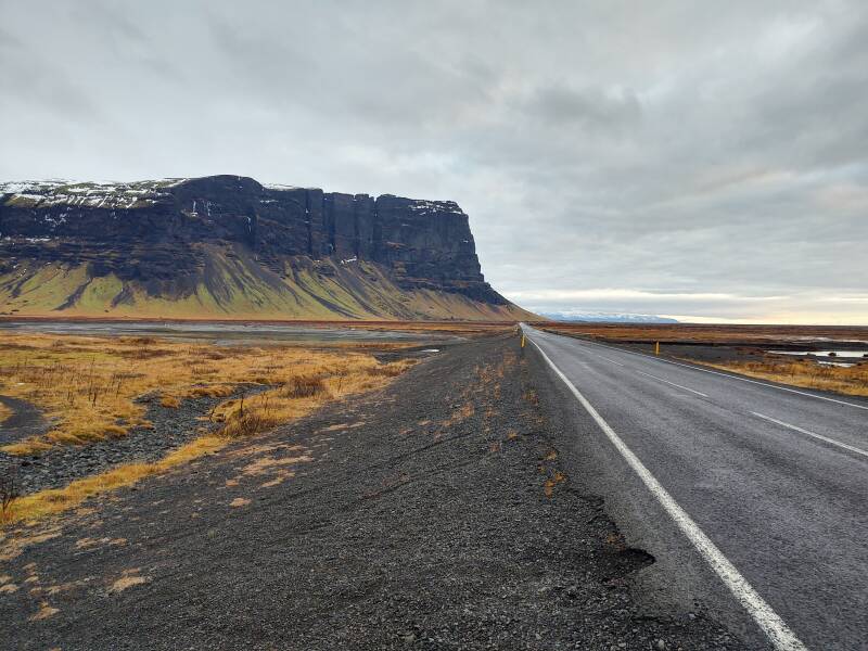 Lómagnúpur along the Skeiðarársandur glacial outflow on the Ring Road in Iceland.