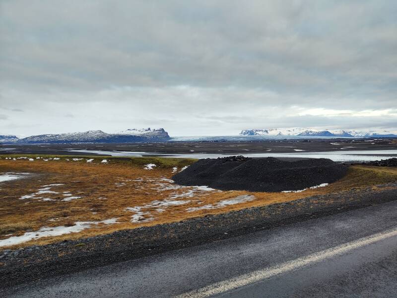 Skeiðarárjökull along the Skeiðarársandur glacial outflow on the Ring Road in Iceland.